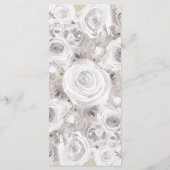 Witte Rustieke Winter Rozen Kraft Bruiloft Menu Ka (Achterkant)