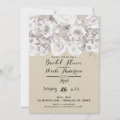 Witte Rustieke Winter Rozen Kraft Vrijgezellenfees Kaart (Voorkant)