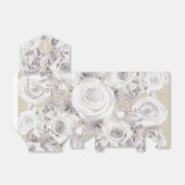 Witte Rustieke Winter Rozen Shabby Chic Kraft Favo Bedankdoosjes (Uitgevouwen)
