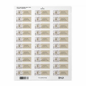 Witte Rustieke Winterrozen Bloemige Kraft Trouwfee Etiket (Full Sheet)