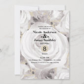 Witte Rustieke Winterrozen Kraft Bruiloft Kaart (Voorkant)