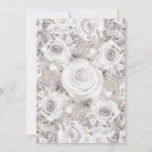 Witte Rustieke Winterrozen Kraft Bruiloft Kaart (Achterkant)