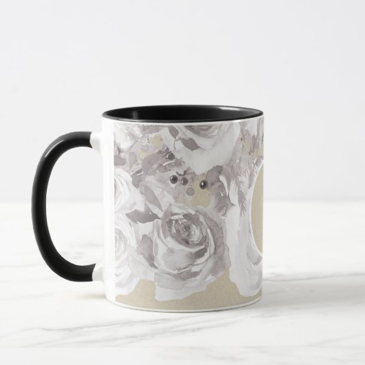 Witte Rustieke Winterrozen Shabby Chic Kraft Mok (Links)