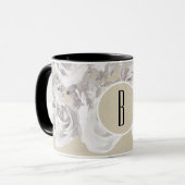 Witte Rustieke Winterrozen Shabby Chic Kraft Mok (Voorkant links)
