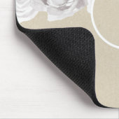 Witte Rustieke Winterrozen Shabby Chic Kraft Muismat (Hoek)