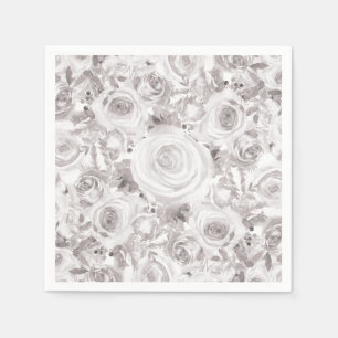 Witte Rustieke Winterrozen Trouw Elegant Servetten