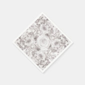Witte Rustieke Winterrozen Trouw Elegant Servetten (Hoek)