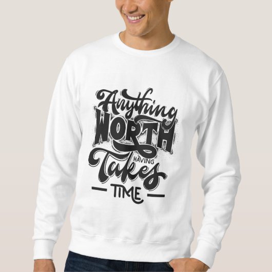 Witte rustige en motivatie Hoodie Mannen Trui (Voorkant)