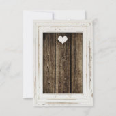 Witte Rustige Lijst Barn Wood Wedding RSVP-kaart RSVP Kaartje (Achterkant)
