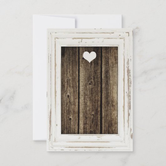 Witte Rustige Lijst Barn Wood Wedding RSVP-kaart RSVP Kaartje (Achterkant)