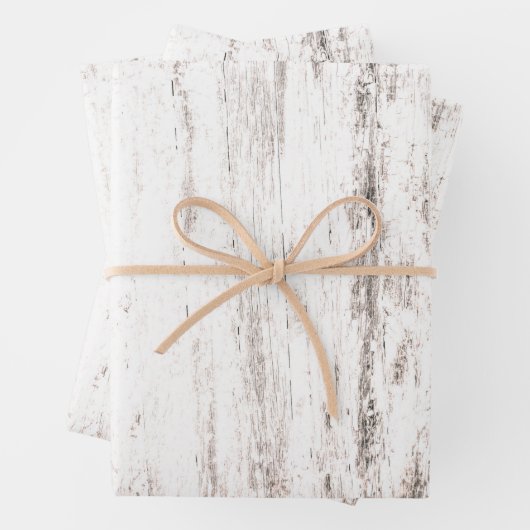 Witte Rustige wijnbouw Wood Inpakpapier Vel (In situ)