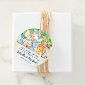 Witte safari baby shower pop het label. bedankjes labels (In situ)