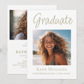 Witte Sage Groene Afstuderen Aankondigingsfoto (Voorkant / Achterkant)