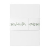 Witte Sage Groene Bladerachtige Armen Monogram Tro Uitnodigingen Wikkel (Achterkant Voorbeeld)