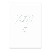 Witte & Sage Groene Trouwtafel Nummer Kaart (Achterkant)