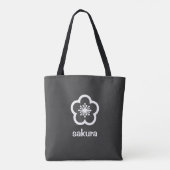 Witte Sakura Bloesem - Houtskool Tote Bag (Achterkant)