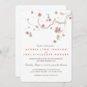 Witte Sakura bruiloft uitnodiging Kaart (Voorkant / Achterkant)