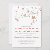 Witte Sakura bruiloft uitnodiging Kaart (Voorkant)