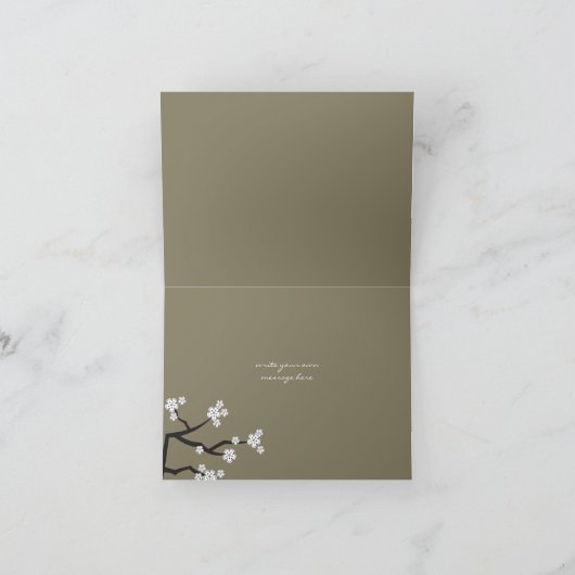 Witte Sakura Kersenbloesem Bruiloft Bedankt (Binnen)