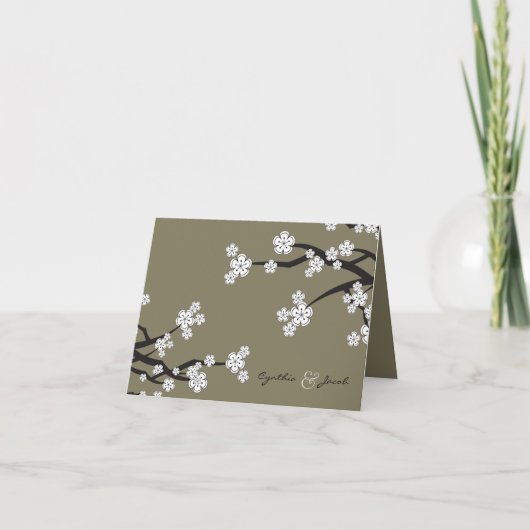 Witte Sakura Kersenbloesem Bruiloft Dank Je Wel Bedankkaart (Voorkant)