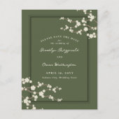 Witte Sakura Kersenbloesems Aziatisch Save The Dat Aankondigingskaart (Voorkant)