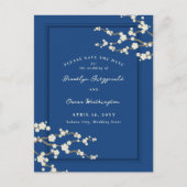 Witte Sakura Kersenbloesems Aziatisch Save The Dat Aankondigingskaart (Voorkant)