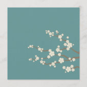 Witte Sakura Kersenbloesems Moderne Aziatische Bru Menu (Achterkant)