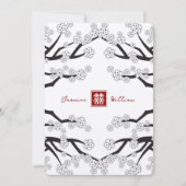 Witte Sakura rode dubbele geluk Chinese bruiloft Kaart (Voorkant)