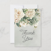 Witte Salie Groene Bloemige Gouden Verjaardag Beda Bedankkaart (Voorkant)