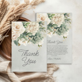 Witte Salie Groene Bloemige Gouden Verjaardag Dank Bedankkaart