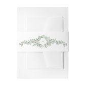 Witte salie Groene Botanische krans Monogram bruil Uitnodigingen Wikkel (Voorkant Voorbeeld)