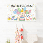 Witte Samojeed Hondenverjaardagsfeestje Biscuit Spandoek (Insitu)