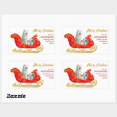 Witte Samoyed Dog-kerstkledij Rechthoekige Sticker (Vel)