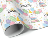 Witte Samoyed Hond Verjaardag Cadeaupapier (Rol Hoek)