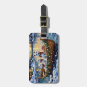 Witte Samoyed Kerstboot Vakantie Bagagelabel (Voorkant verticaal)