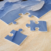 Witte Samoyed Kerstboot Vakantie Legpuzzel (Zijkant)