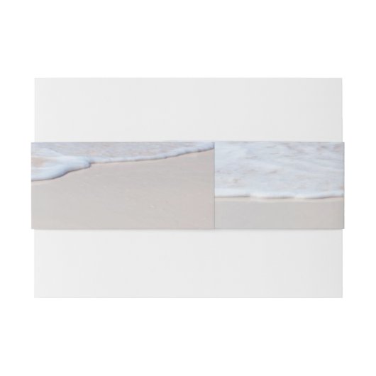 Witte Sandy Beach Bruiloft Belly Band Uitnodigingen Wikkel (Achterkant Voorbeeld)