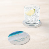 Witte Sandy Beach Trouwpapier Onderzetters (Insitu)