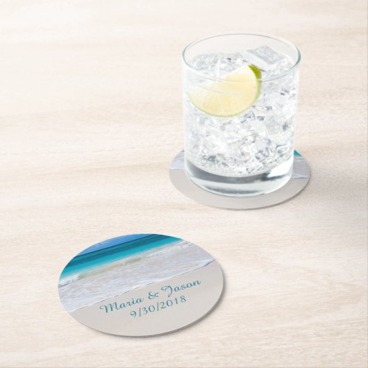 Witte Sandy Beach Trouwpapier Onderzetters (Insitu)