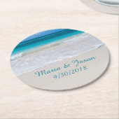 Witte Sandy Beach Trouwpapier Onderzetters (Gebogen)