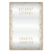 Witte Satijn en Gouden Confetti - Plaatskaarten Kaart (Voorkant)