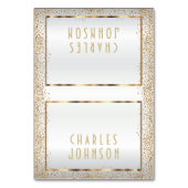 Witte Satijn en Gouden Confetti - Plaatskaarten Kaart (Voorkant)