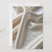 Witte Satijn met Rozen en Pioenparen Bruiloft Kaart (Achterkant)