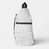 Witte satijnen damast sling bag (Voorkant)