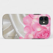 Witte satijnen lakens en roze rozen Case-Mate iPhone case (Achterkant (horizontaal))
