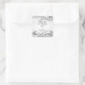 Witte Satijnen Stof Parels Bruiloft en Jubileum Vierkante Sticker (Tas)