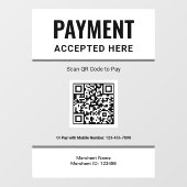 Witte Scan om QR-code zakelijke betaling te betale Raamsticker (Vel)