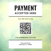 Witte Scan om QR-code zakelijke betaling te betale Raamsticker (Vel 3)