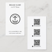 Witte scanbare digitale contact QR-code Logo Visitekaartje (Voorkant / Achterkant)