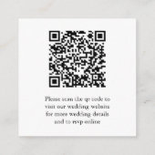 Witte scanbare QR-code-huwelijksbijlagekaart Informatiekaartje (Achterkant)